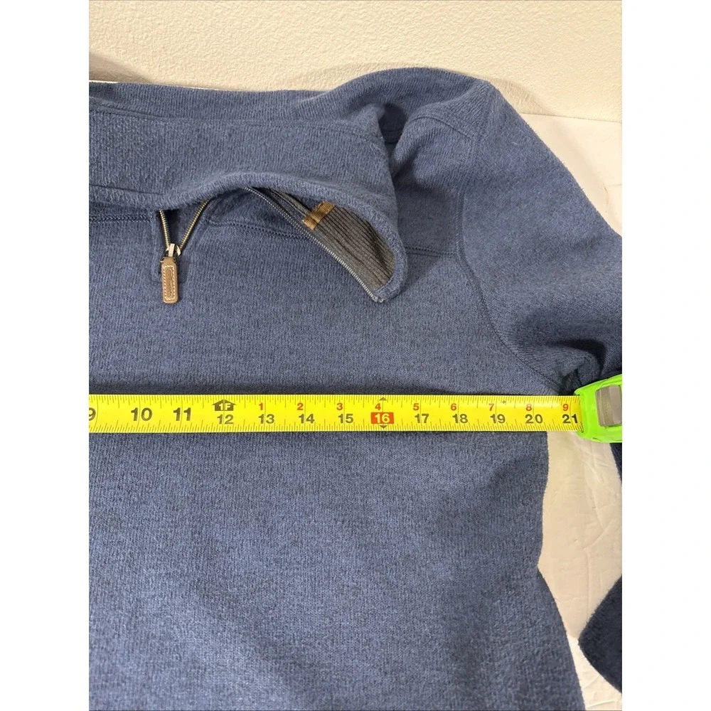G H Bass L/s 1/4 Zip Neck‎ Men's Pullover Sweater Fleece Lines Med G2